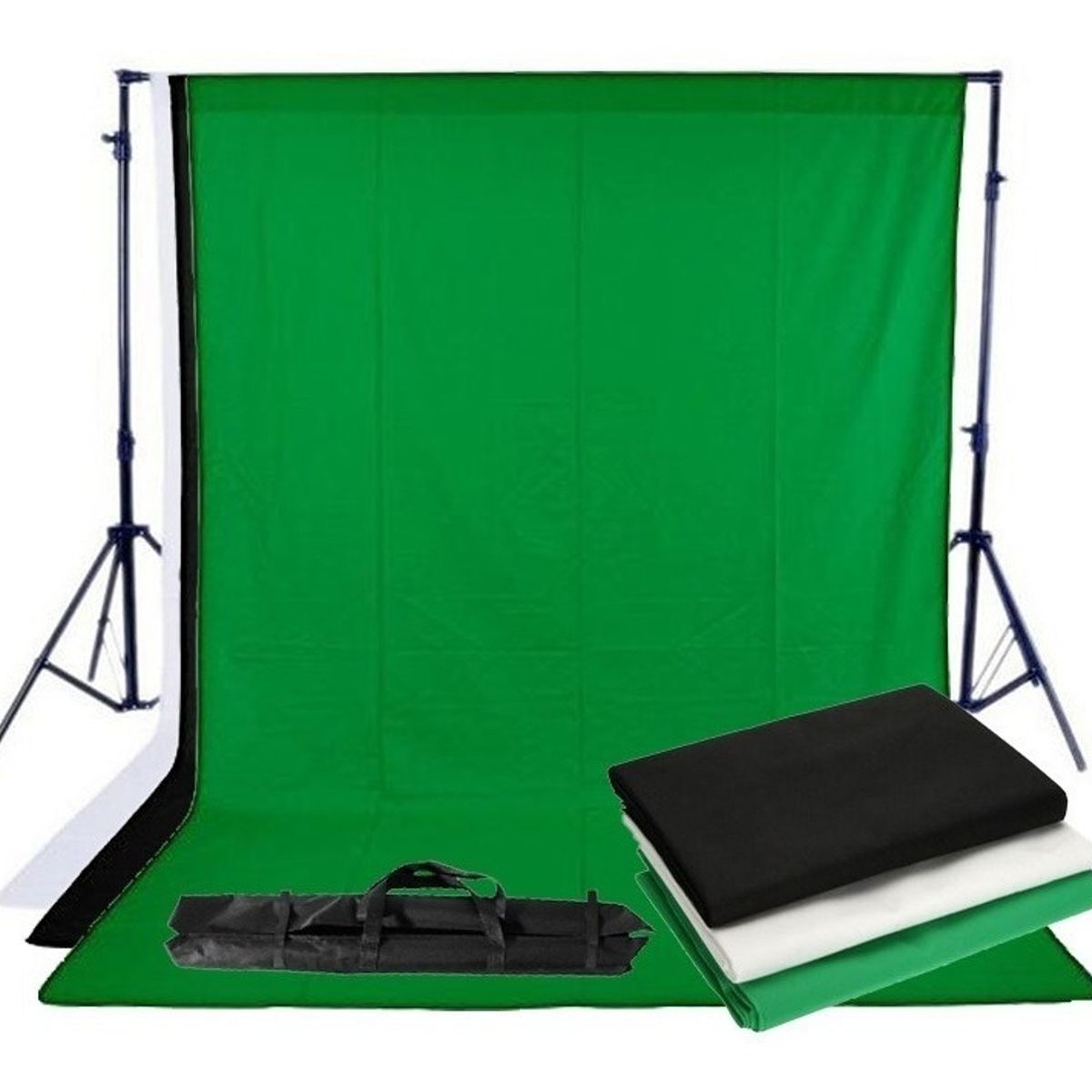 GENERICO - KIT PORTATELÓN DE FONDO FOTOGRÁFICO + PINZAS + 3 FONDOS