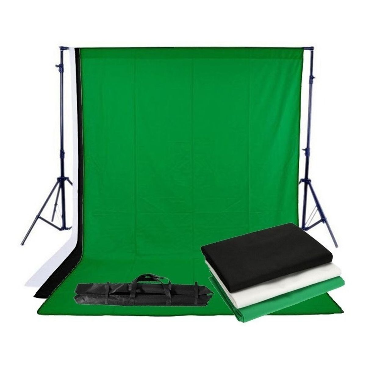 GENERICO - KIT PORTATELÓN DE FONDO FOTOGRÁFICO + PINZAS + 3 FONDOS