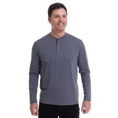 KOTTING - Polera Jersey Botones Gris