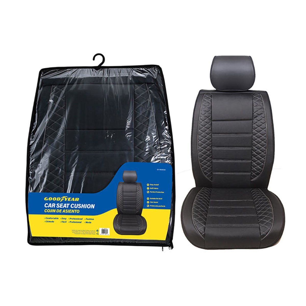 GOODYEAR - Cubre asiento 132x52cm negro Goodyear