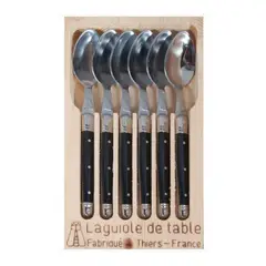 LAGUIOLE - Set 6 cuchara cafe negro