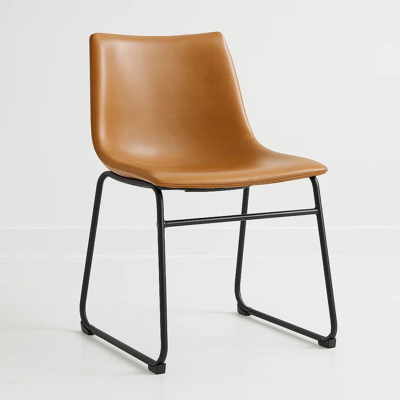KLIK - Silla Burgos de Comedor o Living de Cuero Sintético y Metal Industrial KLIK