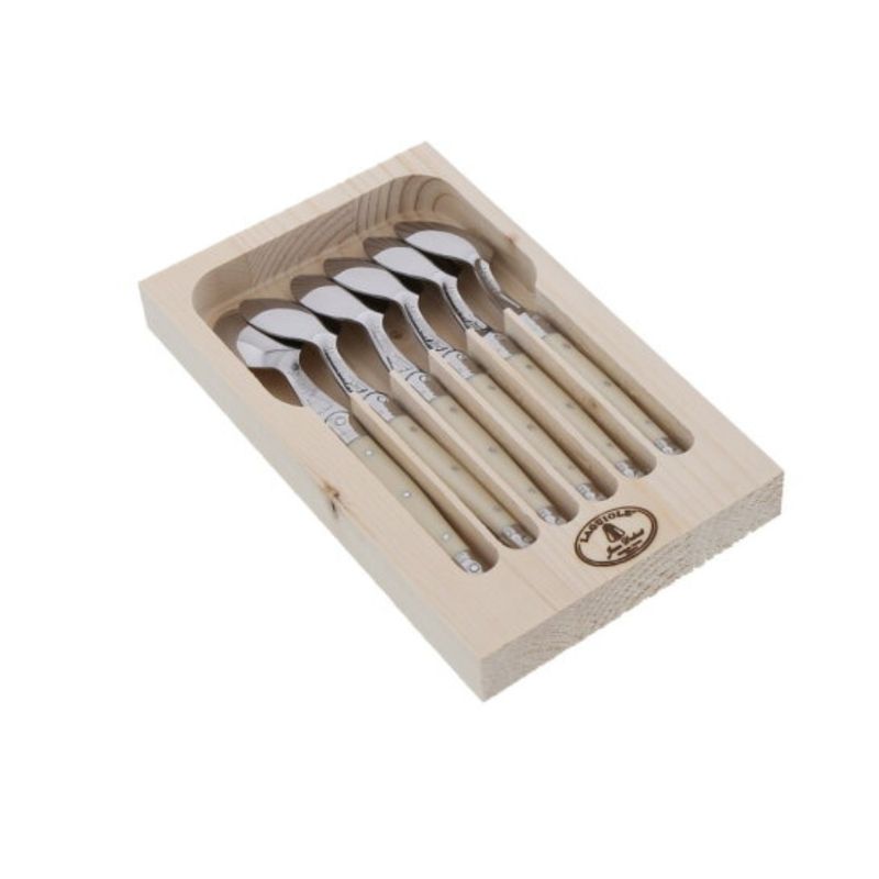 LAGUIOLE - Set 6 cuchara cafe ivory