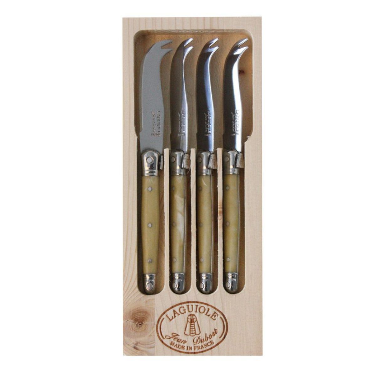 LAGUIOLE - Set 4 mini cuchillos queso marmol