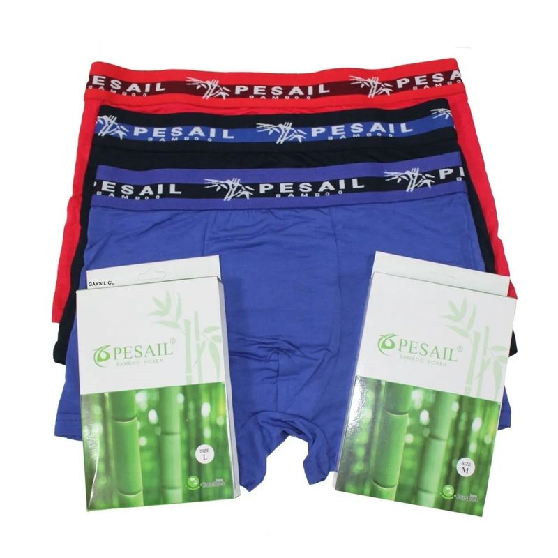 GARSIL - X3 Boxer Con Fibra de Bambu Para Hombre - Diseño Liso - Tripack