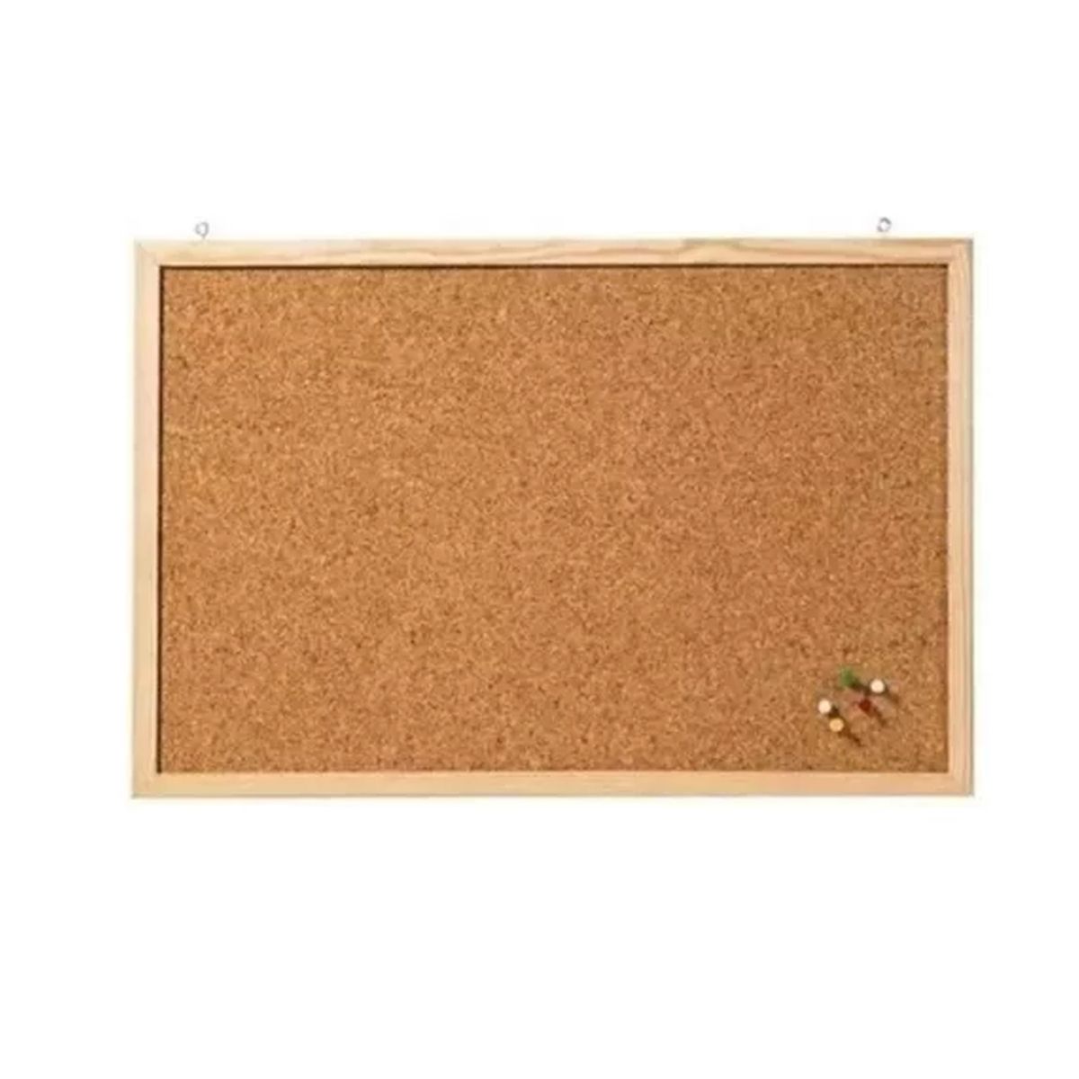 GENERICO - Pizarra Corcho 60 X 90 Borde Madera Resistente + Fijadores
