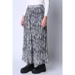 ECLIPSE - Maxi Falda Plisada Virginia Gris