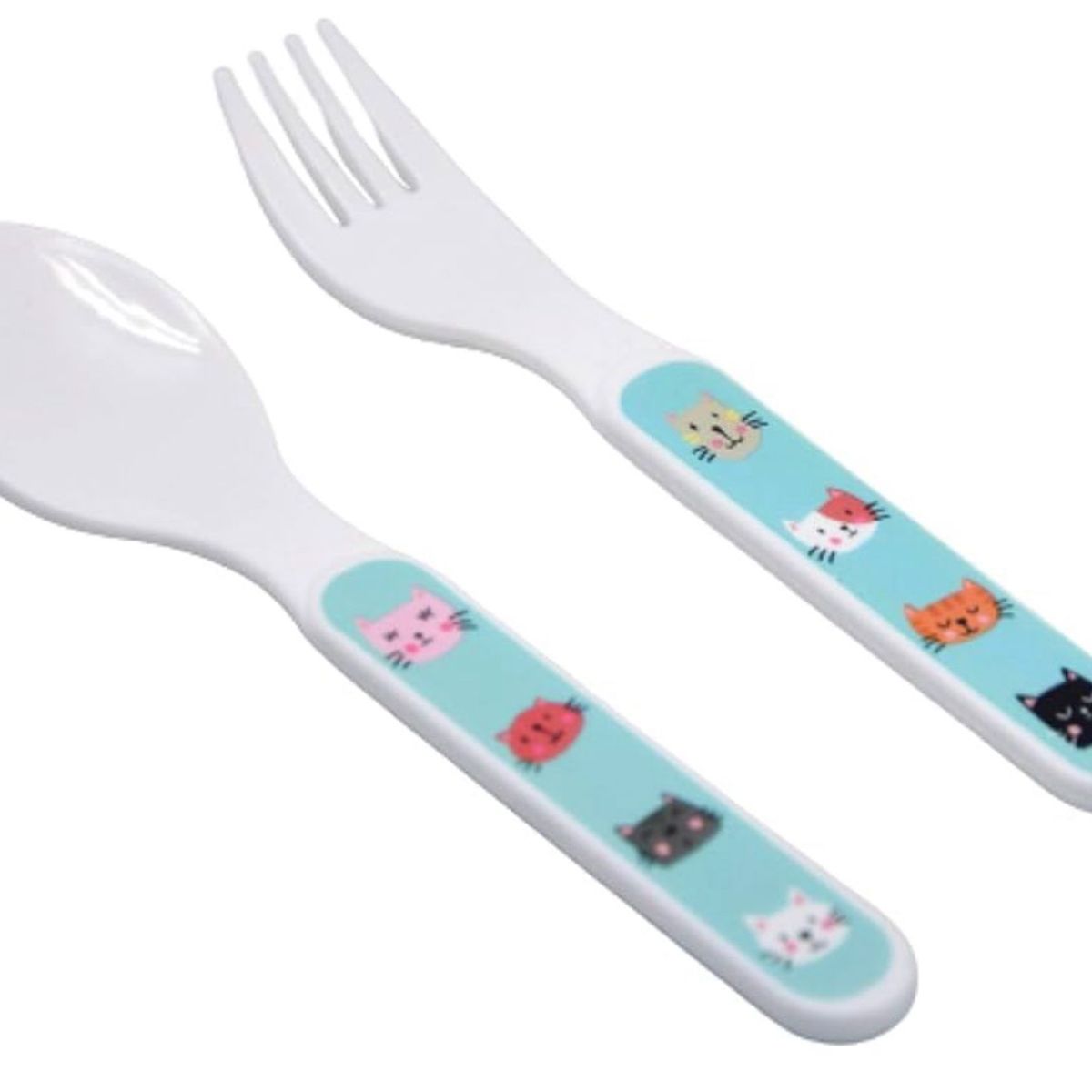 GENERICO - TENEDOR Y CUCHARA PARA BEBE RESINA BAMBU