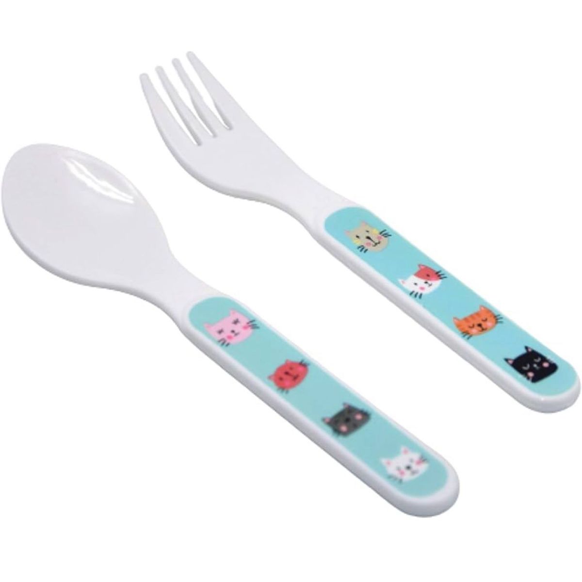 GENERICO - TENEDOR Y CUCHARA PARA BEBE RESINA BAMBU