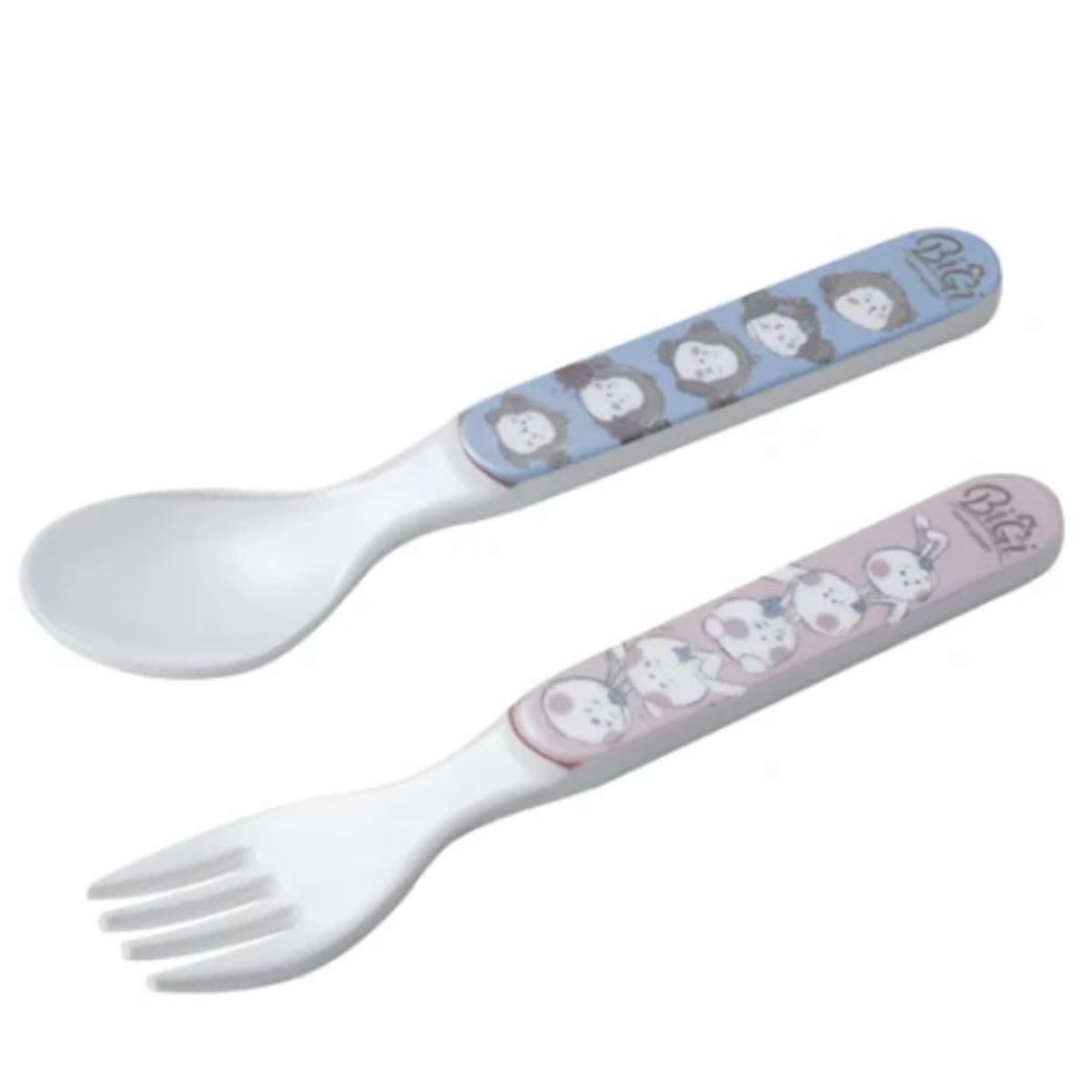 GENERICO - TENEDOR Y CUCHARA PARA BEBE RESINA BAMBU