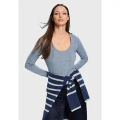 ESPRIT - Polera De Manga Larga De Algodón Mujer