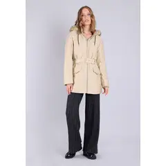 ESPRIT - Chaqueta manga larga con capucha y cinturón Mujer