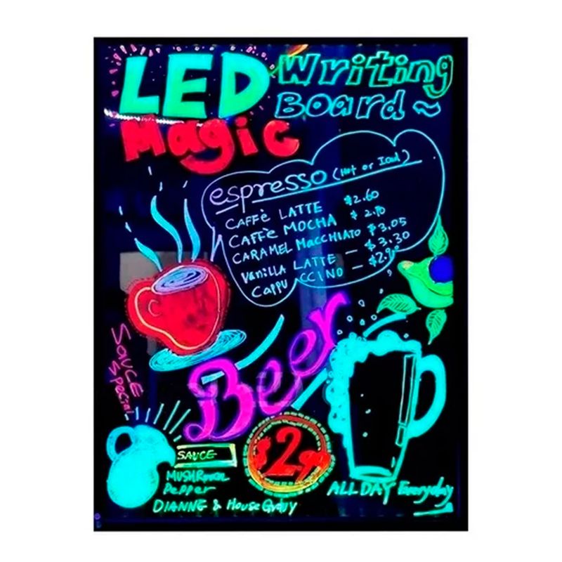 OFERTABKN - Pizarra Led Luminosa 60x80 Cm 6 Plumones, Paño Y Control
