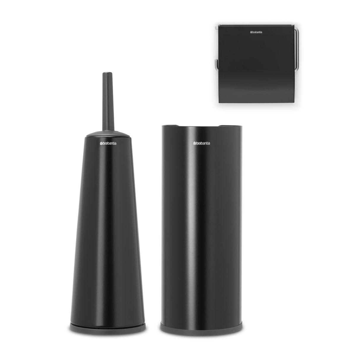 BRABANTIA - Set de 3 accesorios de aseo ReNew Negro BRABANTIA