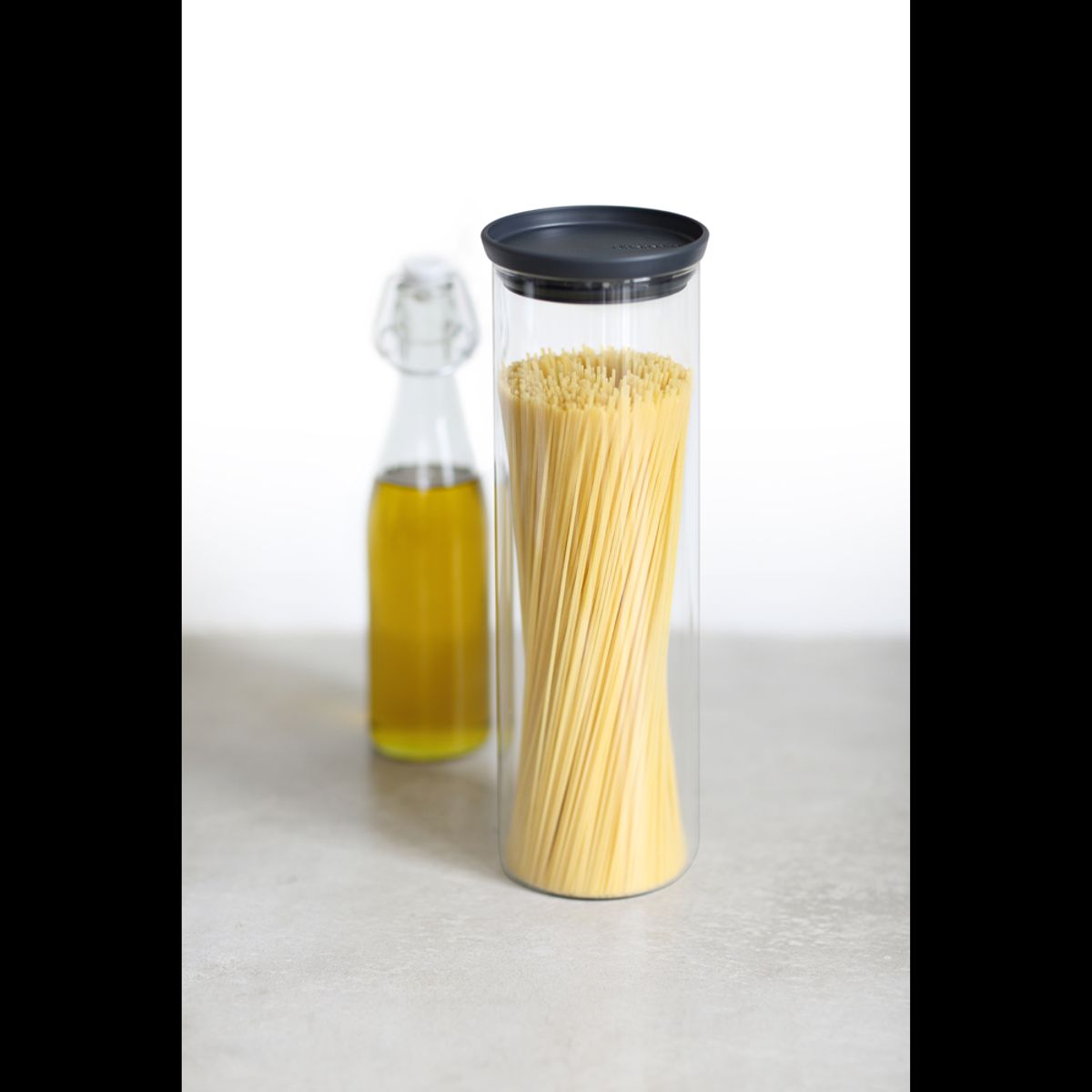 BRABANTIA - Contenedor de vidrio apilable 1,9 Lt Dark Grey - Gris Oscuro