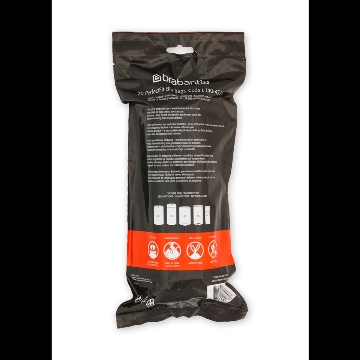 BRABANTIA - Bolsas de basura PerfectFit L 45 Lt BRABANTIA