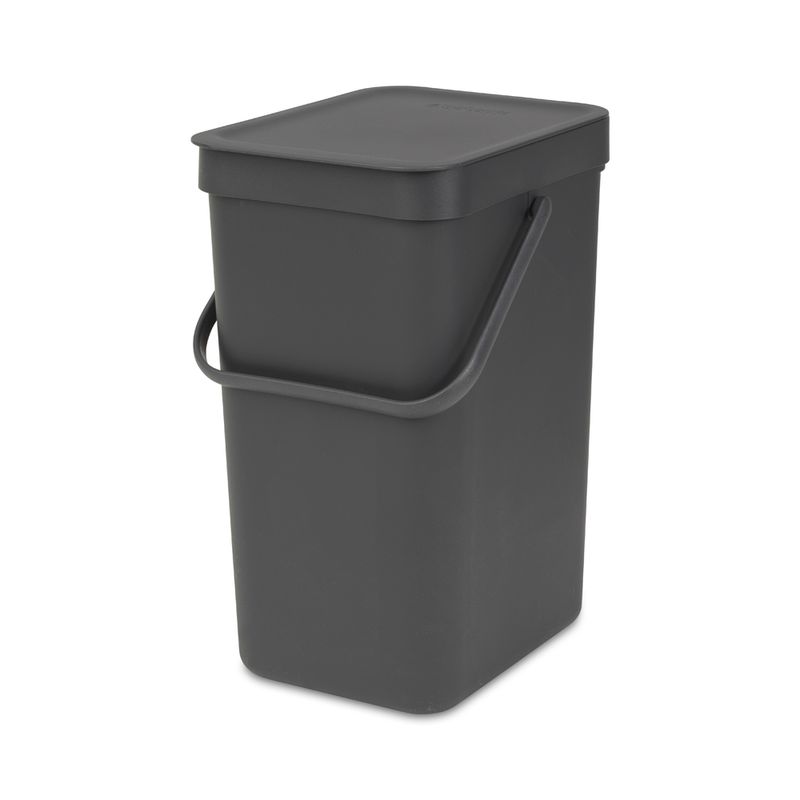 BRABANTIA - Basurero Sort & Go 12 Lt Grey - Negro