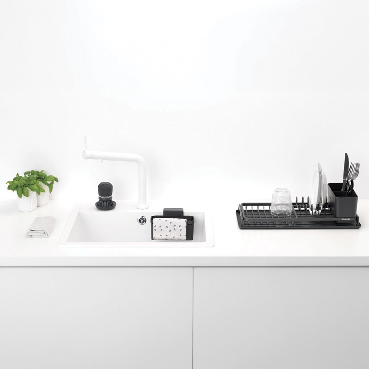 BRABANTIA - Set Secaplatos SinkSide 4 piezas Gris BRABANTIA