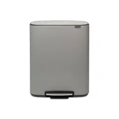 BRABANTIA - Basurero Pedal Bo 2 x 30 Lt Gris