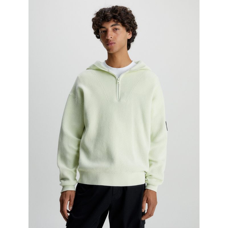 CALVIN KLEIN - Sweater con Gorro Badger Verde Calvin Klein