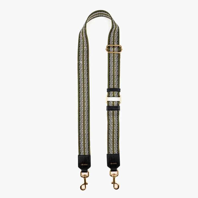 LOUNGE - Correa Strap Cartera Mujer Detalle Líneas Verde Musgo