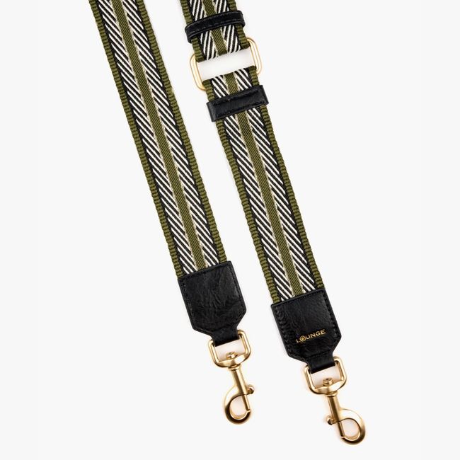 LOUNGE - Correa Strap Cartera Mujer Detalle Líneas Verde Musgo