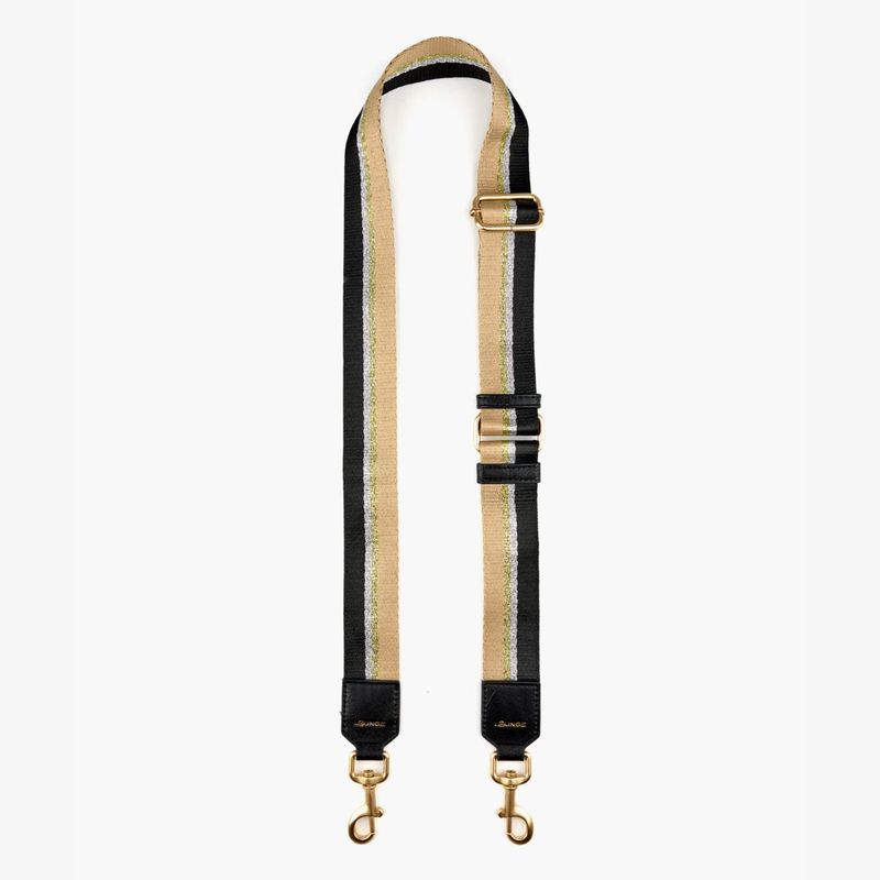 LOUNGE - Correa Strap Cartera Mujer Con Lurex Negro