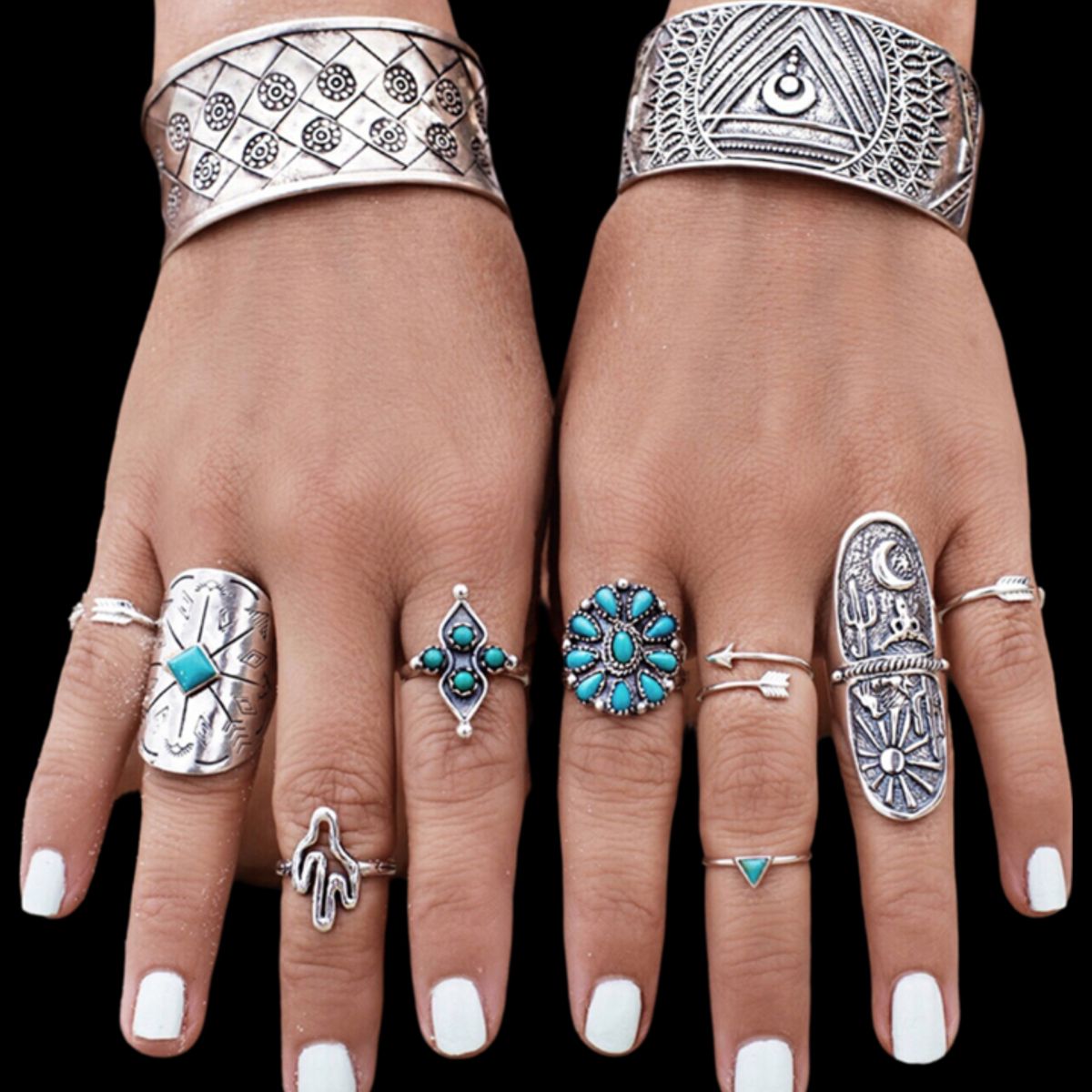 GLORIAHOON - Set Anillos Pequeños Boho Chic Niñas Gloriahoon