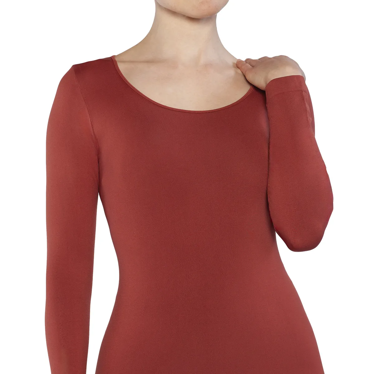 MONARCH - Polera Manga Larga Esencial Terracota Monarch