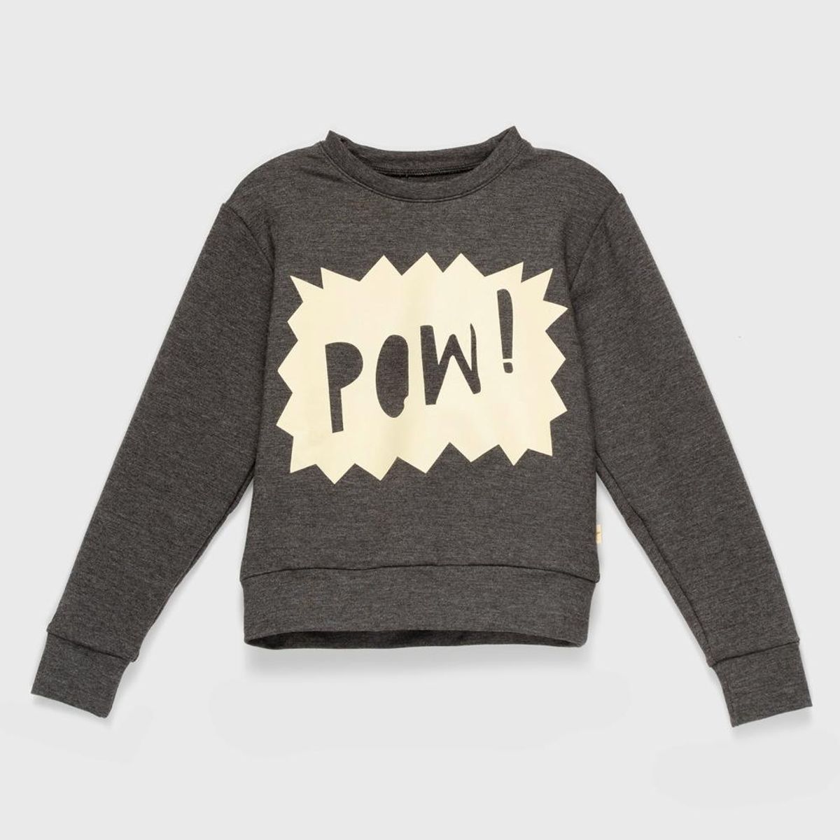 COYOTE KIDS - Polerón gris jaspeado pow algodón peruano - Gris