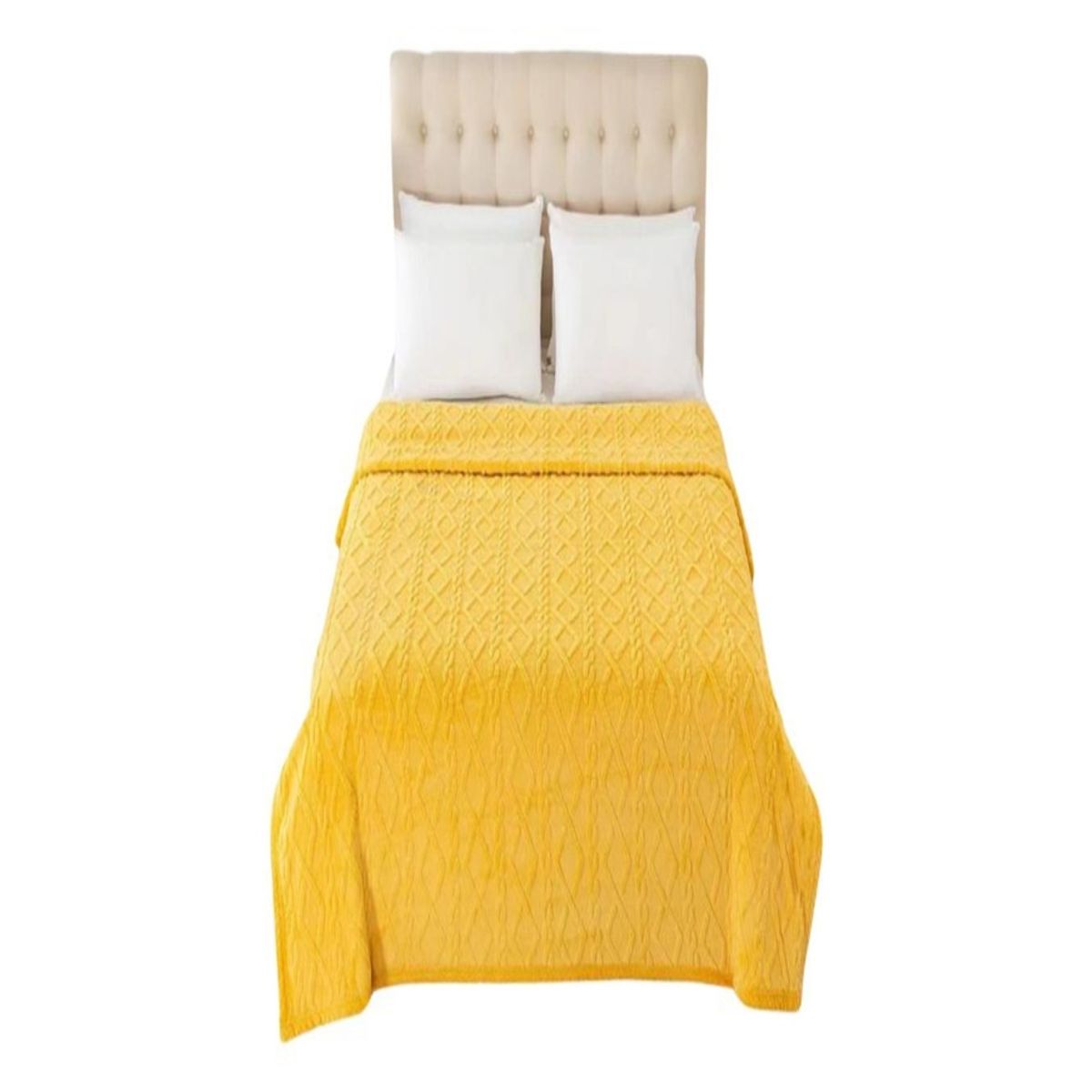 GENERICO - FRAZADAS CON SHERPA CON DISEÑO TEXTURIZADO