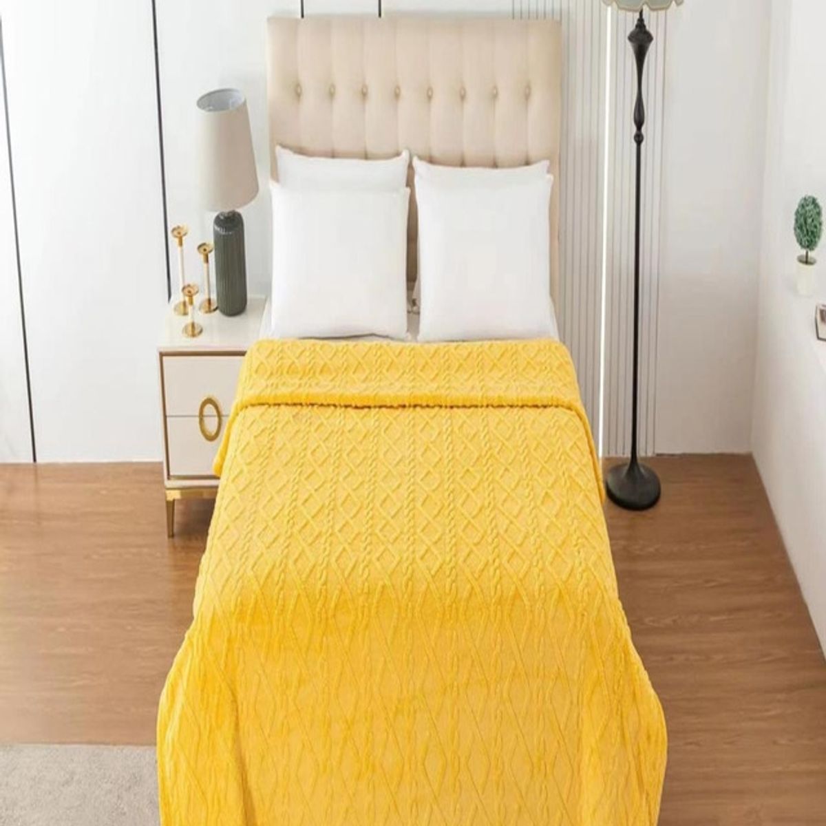 GENERICO - FRAZADAS CON SHERPA CON DISEÑO TEXTURIZADO