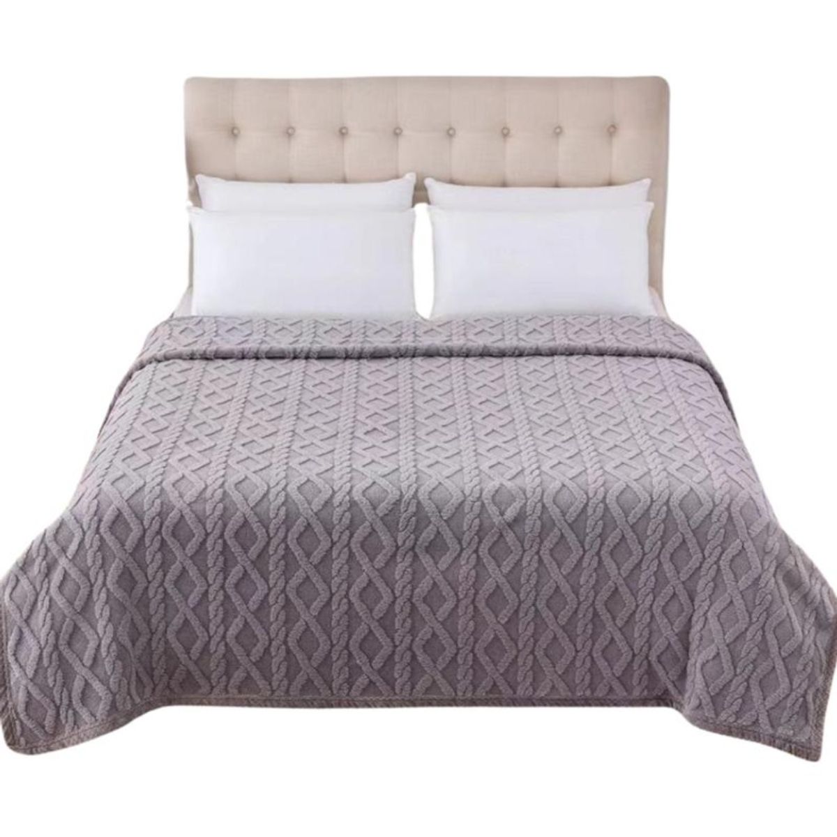 GENERICO - FRAZADAS CON SHERPA CON DISEÑO TEXTURIZADO