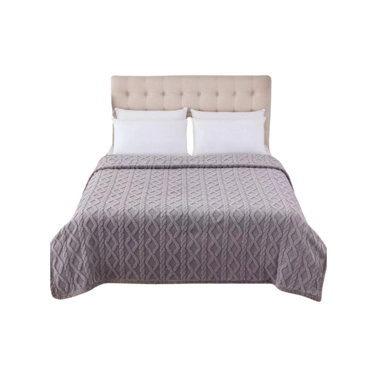 GENERICO - FRAZADAS CON SHERPA CON DISEÑO TEXTURIZADO