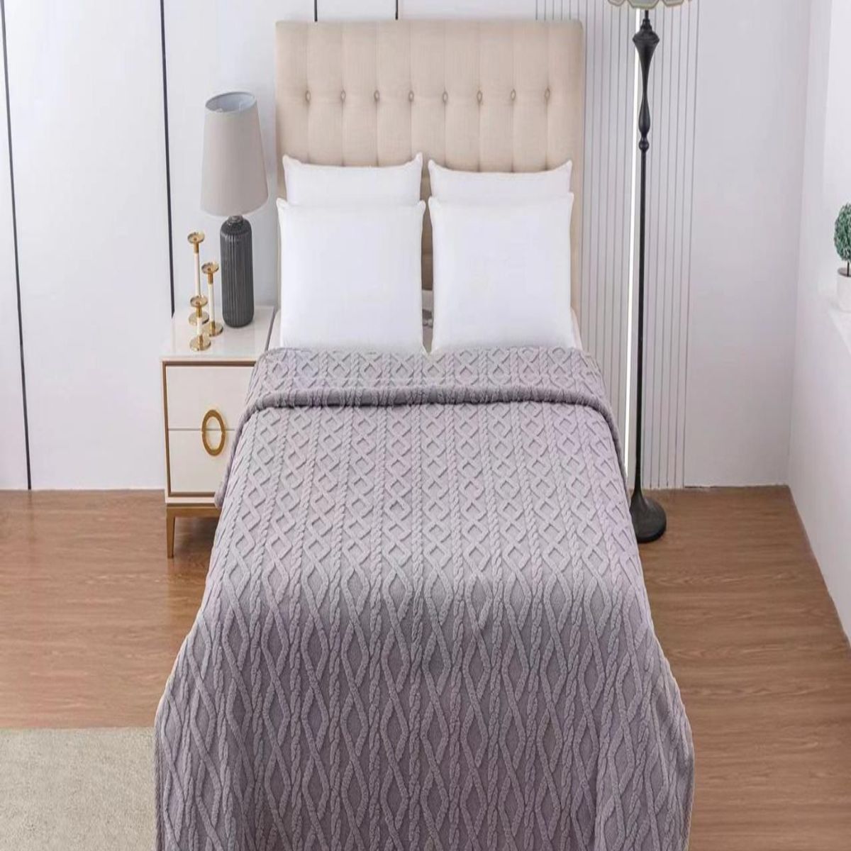 GENERICO - FRAZADAS CON SHERPA CON DISEÑO TEXTURIZADO