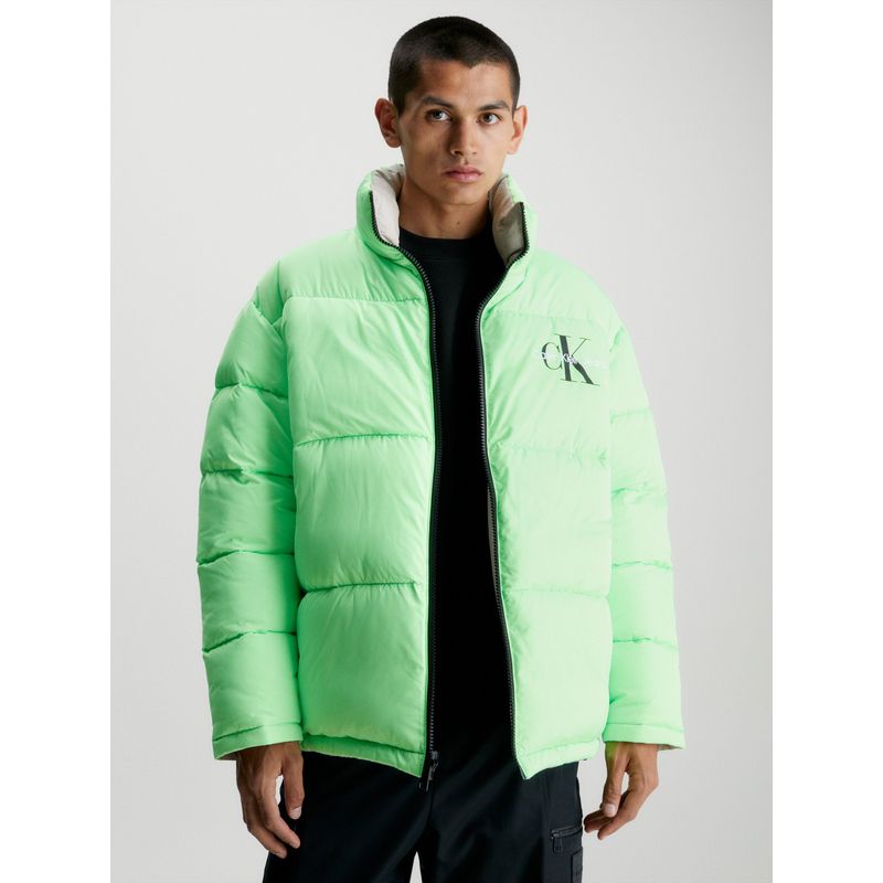 CALVIN KLEIN - Parka Reversible 90S Puffer Verde Calvin Klein