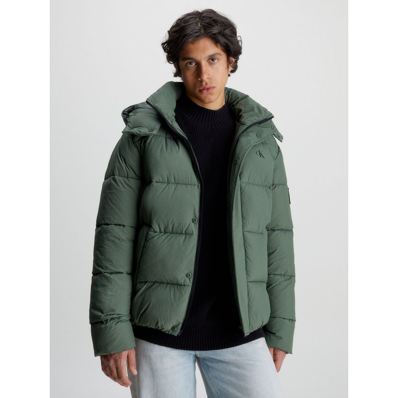 CALVIN KLEIN - Parka Essentials Non Down Verde Calvin Klein
