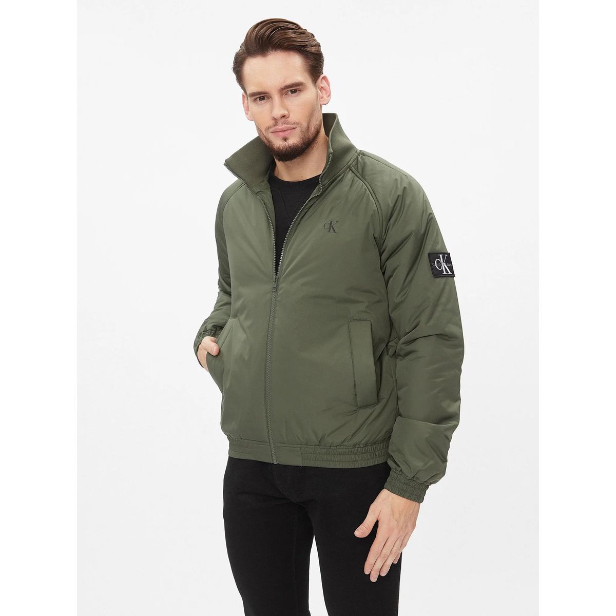 CALVIN KLEIN - Bomber Padded Harrington Verde Calvin Klein