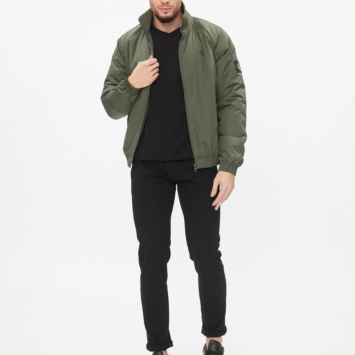 CALVIN KLEIN - Bomber Padded Harrington Verde Calvin Klein