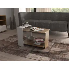 INVAL - Mesa de Centro Amaretto-Blanco 45 cm x 66 cm x 62 cm MCS13206