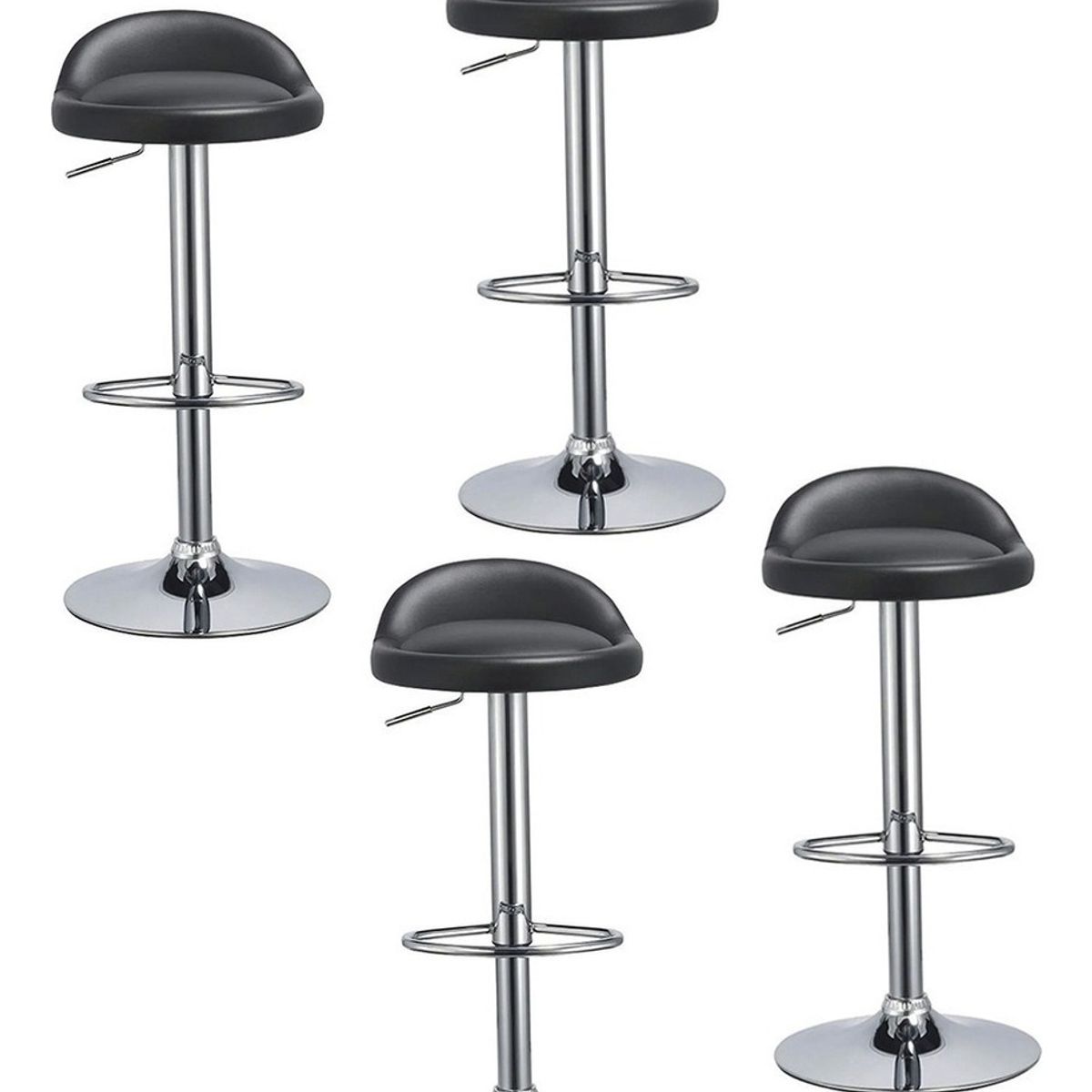 U BUY - Pack 4 Silla Piso Bar Altura Regulable Taburete Respaldo