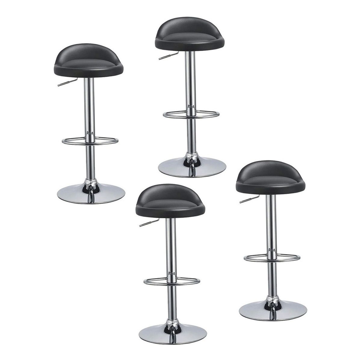 U BUY - Pack 4 Silla Piso Bar Altura Regulable Taburete Respaldo