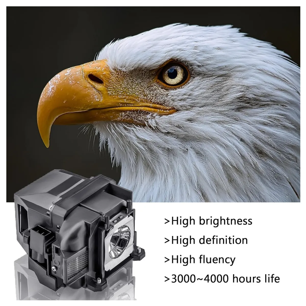 KUANGYE - Lámpara Proyector Con Carcaza Para Epson Elplp78