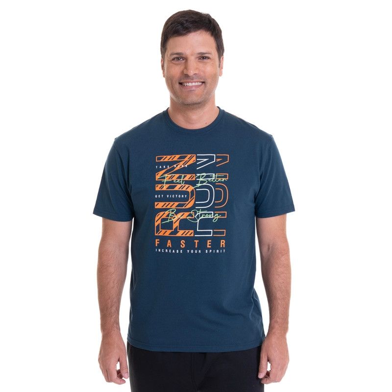 KOTTING - Polera Estampada Azul Marino KOTTING