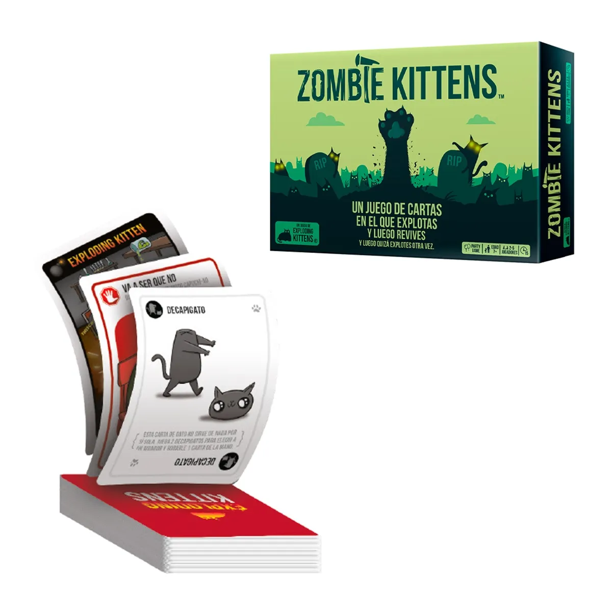 ANSALDO - Juego de mesa Zombie Kittens 61 cartas estratégicas