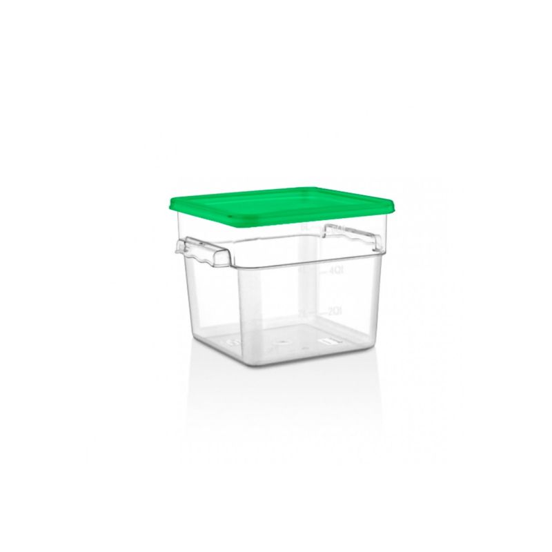 IMAHE - RECIPIENTE POLICARBONATO CUADRADO 3,8 LT CON TAPA VERDE IMAHE