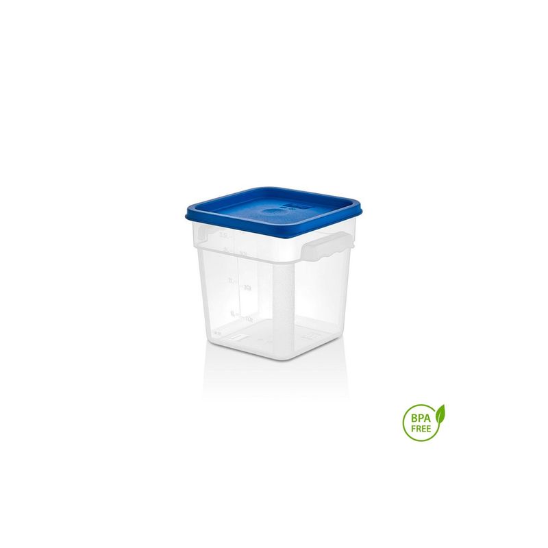 IMAHE - RECIPIENTE CUADRADO POLIPROPILENO 3.8 LTS CON TAPA AZUL IMAHE