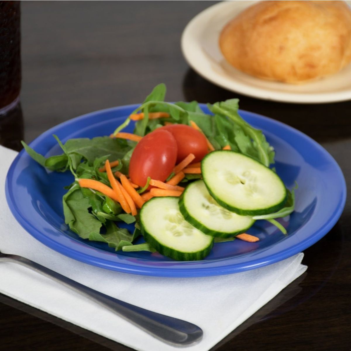 GENERICO - SET DE 3 PLATO MELAMINA AZUL 23 cm GENERICO