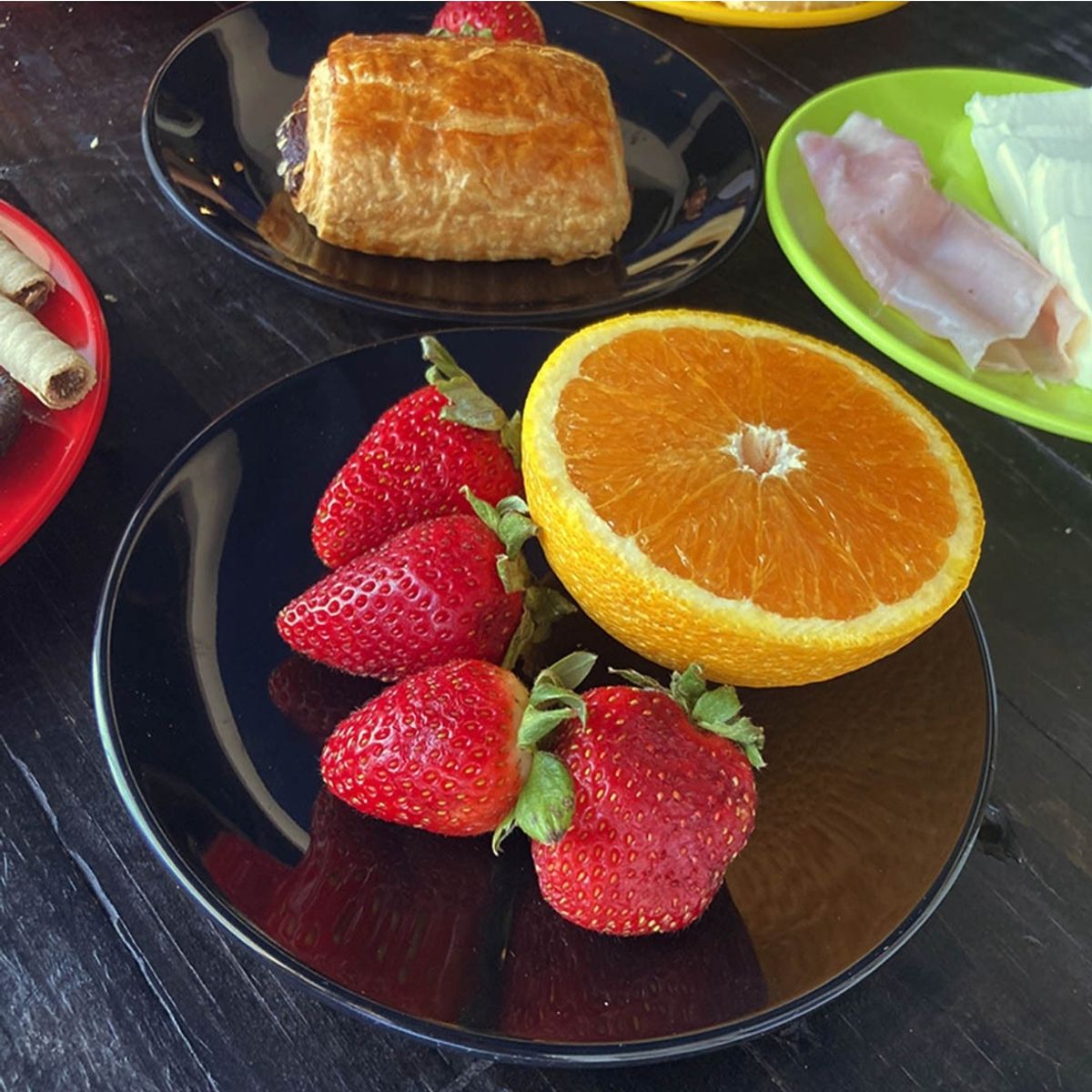 IMAHE - Set de 6 Platos Melamina 16 Cm. Negro IMAHE