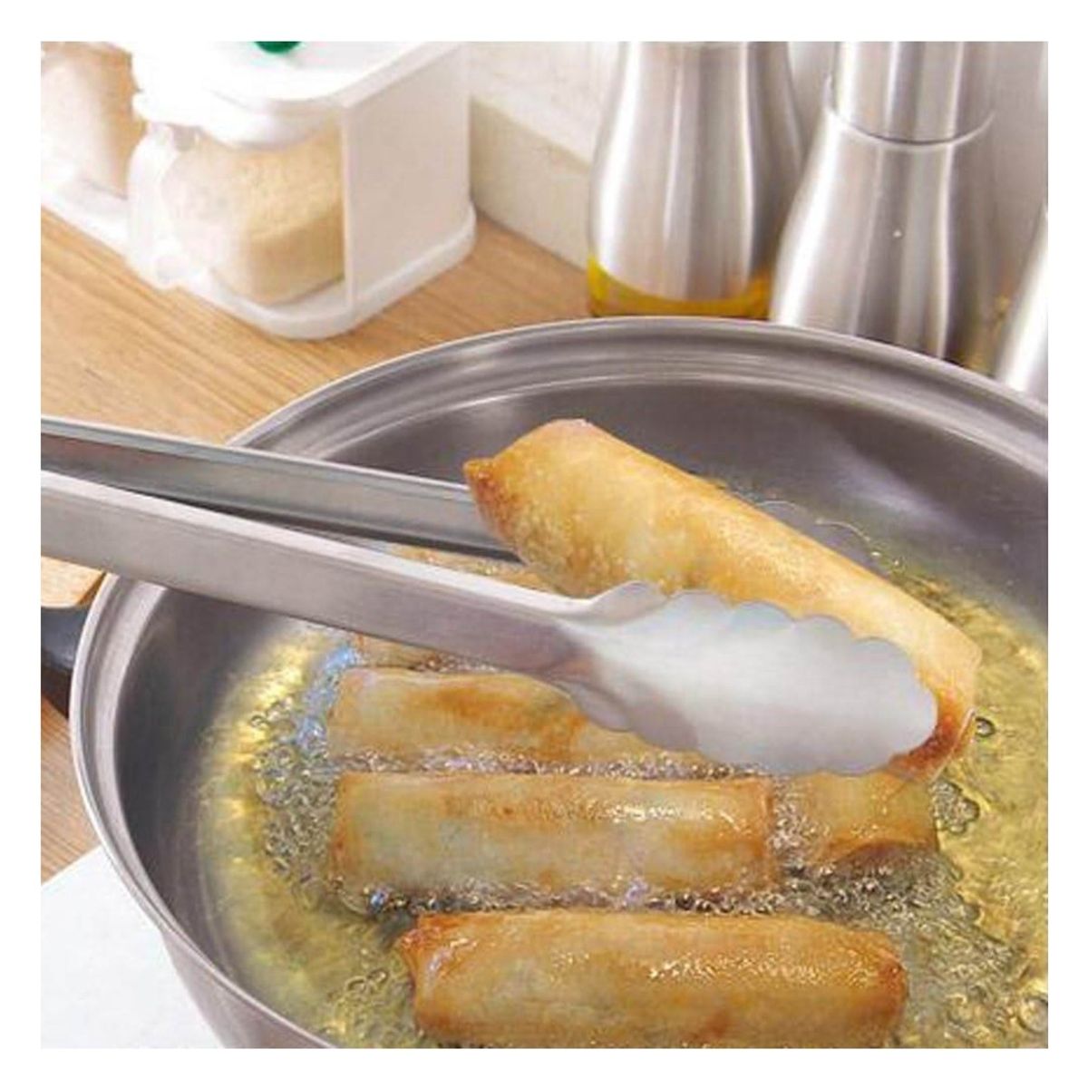 COOK IN - PINZA DE ACERO INOXIDABLE 30CM MANGO SILICONA COOK-IN